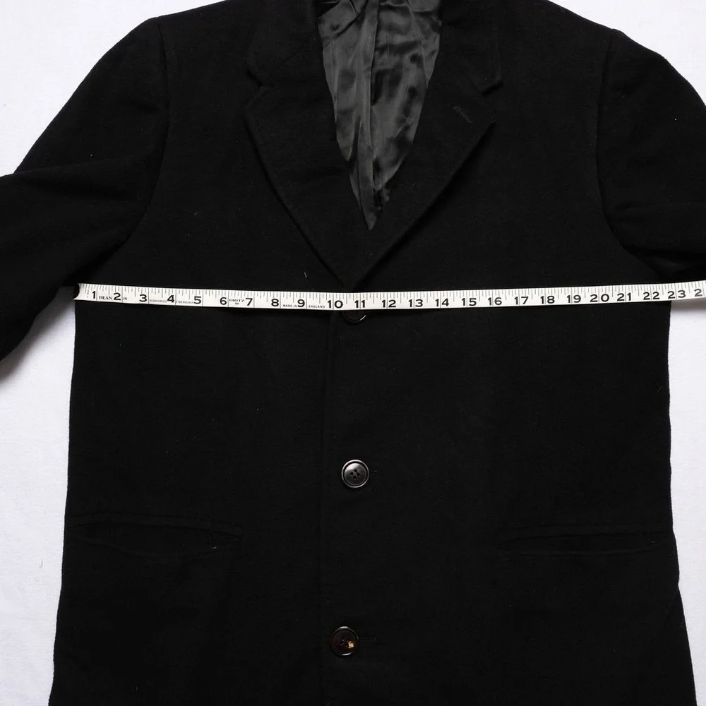 VTG‎ Frankenberger’s Charleston 100% Cashmere Men’s Large 3-Button Black Coat